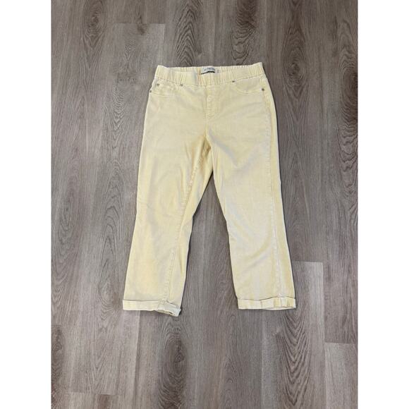Liverpool Los Angeles Hi-Rise Chloe Slim Crop Peddle Pusher Yellow Size 6/28 - Picture 2 of 8